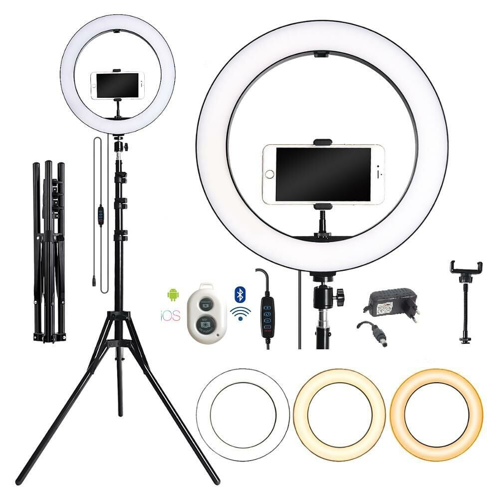 RENKSAN 14 Inç Youtuber Ring Light Led Işık + Bluetooth Kumanda