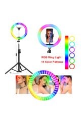 Mj26 10inç Rgb Led Selfie Işığı Tripot Youtuber Kumandalı Ring Lıght