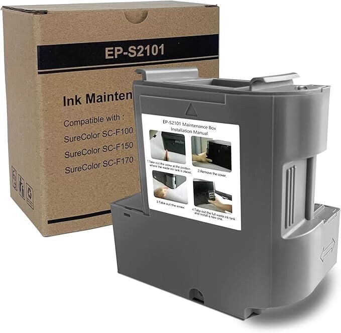 Mürekkep Bakım Kutusu S2101 veya C13S210125 için Değiştirme, SC-F100 SC-F130 SC-F160 SC-F170 Yazıcı Atık Tankı ile çalışır