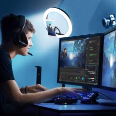 RING FILL LIGHT LED Selfie halka ışık 24W 5500K Tripod ile iphone akıllı telefon makyaj